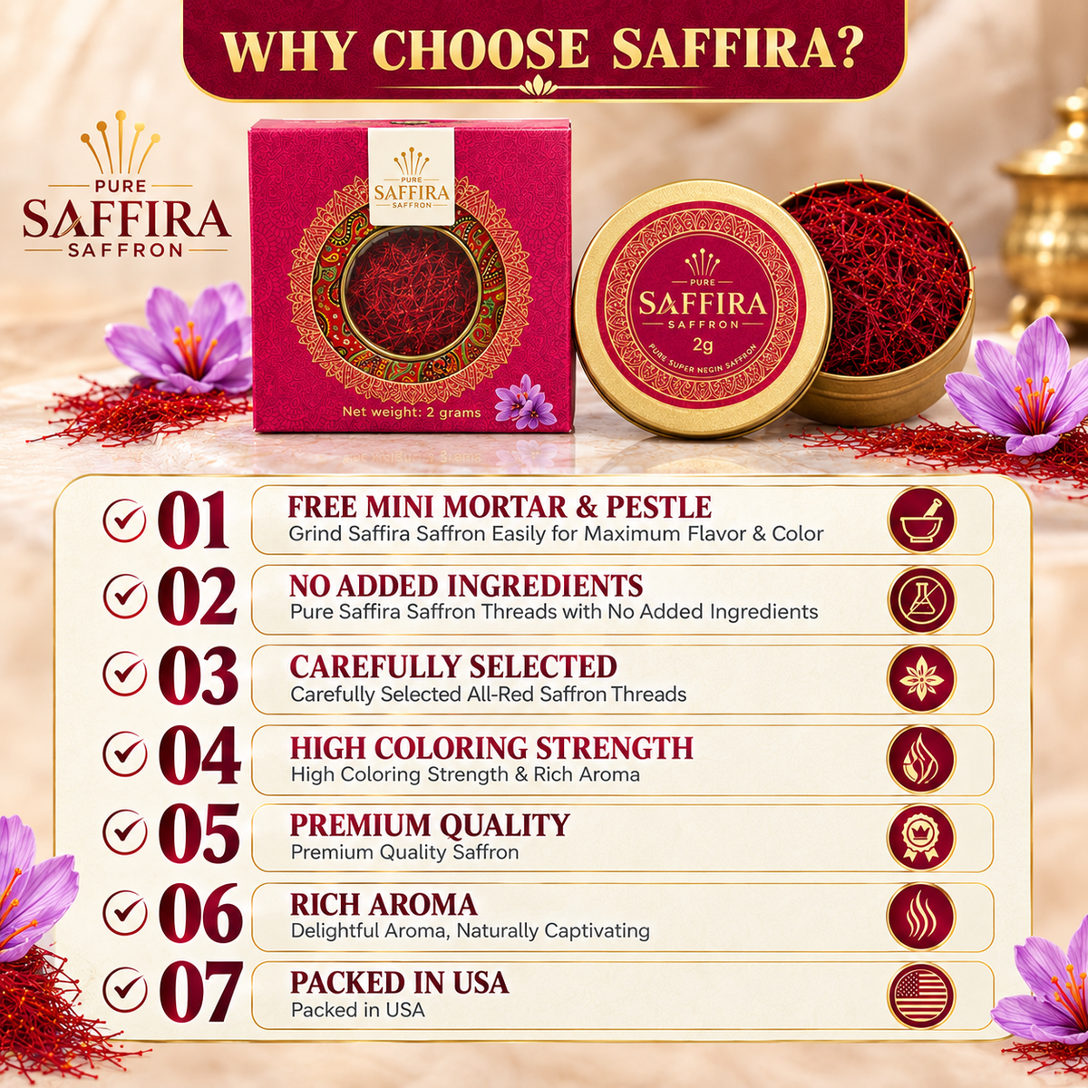 Saffira Organic Saffron Threads